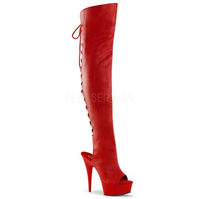 6 inches Heel 1 3 4 inches PF Open Toe Heel Thigh High Boot Side Zip