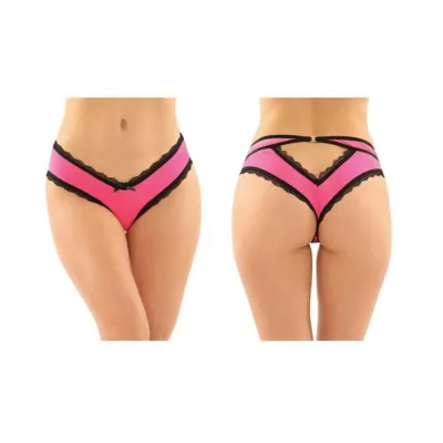 Dahlia Cheeky Hipster Panty With Lace Trim And Keyhole Cutout 6 pack L xl Pink