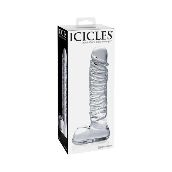 Icicles No. 63 Clear Glass Realistic Dildo