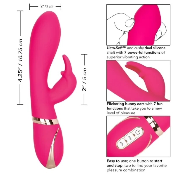 Jack Rabbit Signature Silicone Ultra-Soft Rabbit Dual Stimulation Vibrator by CalExotics