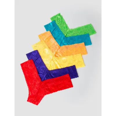 Escante Rainbow Low Rise Lace Knicker Set 6 Piece