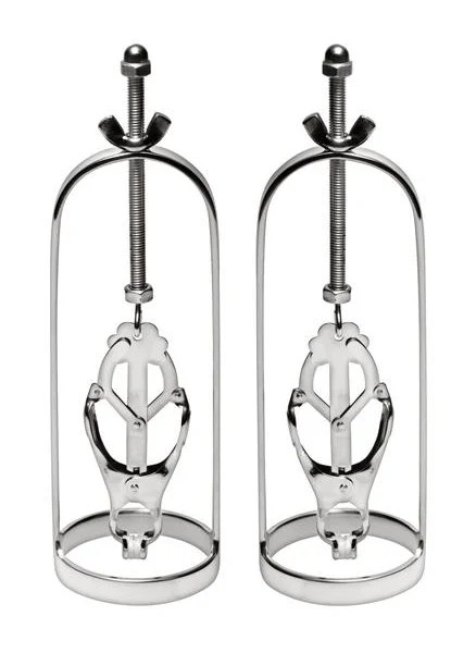 Stainless Steel Clover Clamp Nipple Stretchers Silver