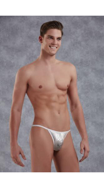 Snake Men's Thong - Silver - Medium