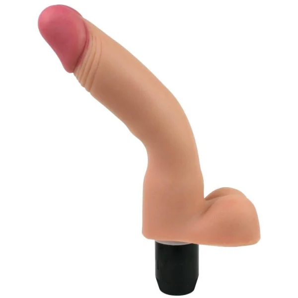 Vibrating Dildo with Balls - Flexes and Bends As You Move!