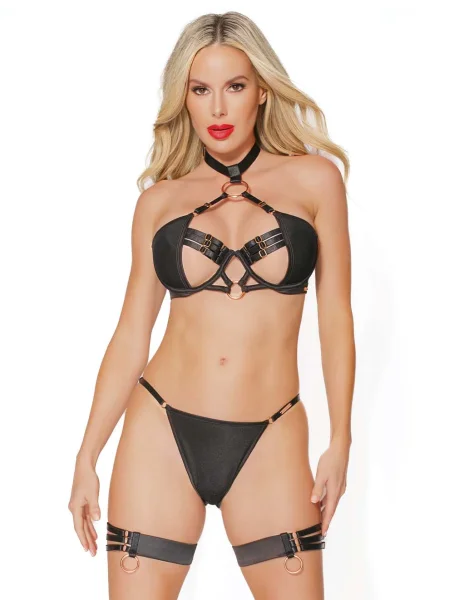 Pleasure Collection Bra & Leg Garter Set
