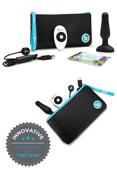 B-Vibe Beginner's Vibrating 4" Butt Plug with Remote