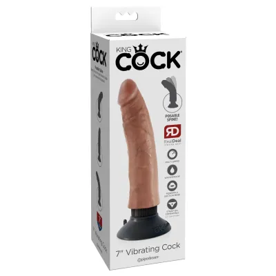 King Cock 7 Vibrating Cock Tan