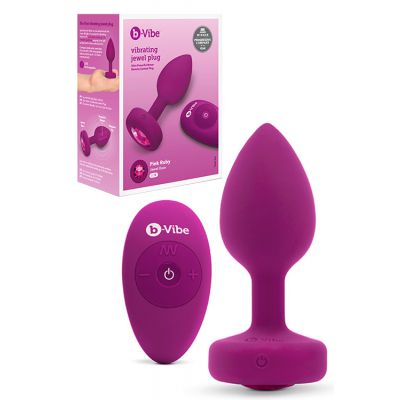 B Vibe Vibrating Jewel Butt Plug Small Medium
