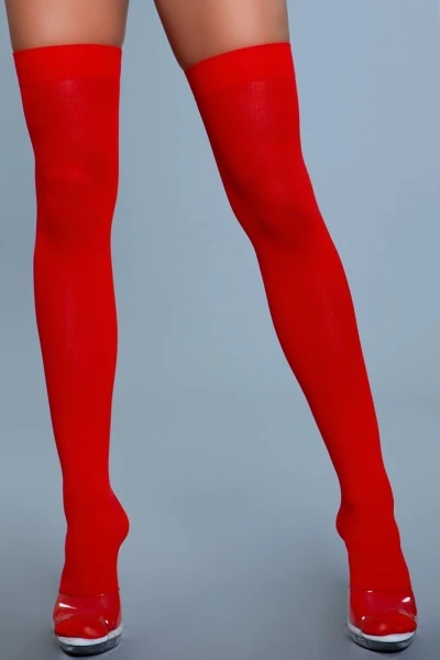 BeWicked Opaque Nylon Red Thigh Highs — image 5 of 5