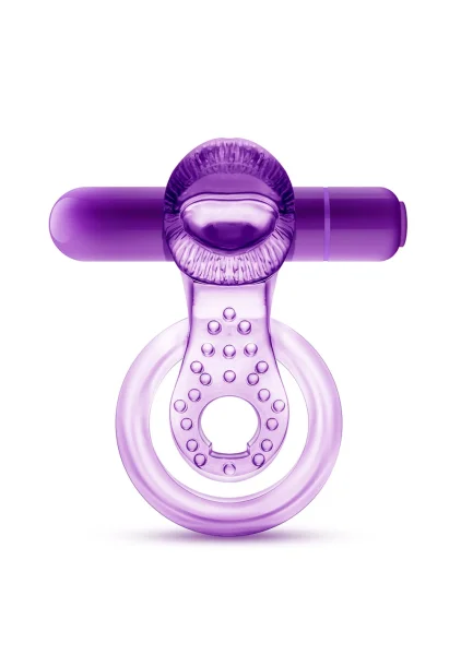 Play With Me - Lick It - Vibrating Double Strap Cockring - Purple