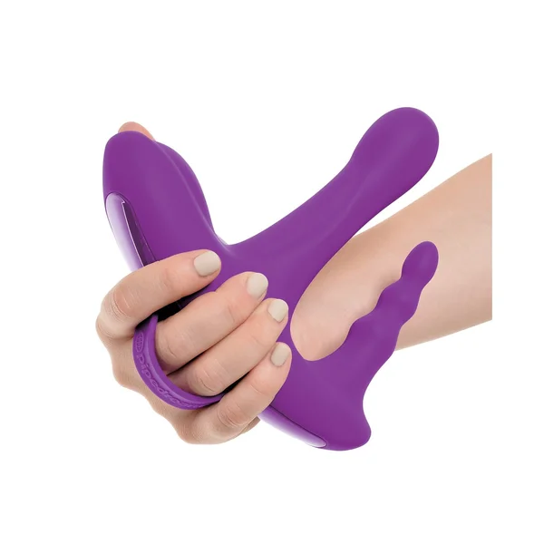 Threesome Rock n' Ride Silicone Vibrator - Purple — image 9 of 11