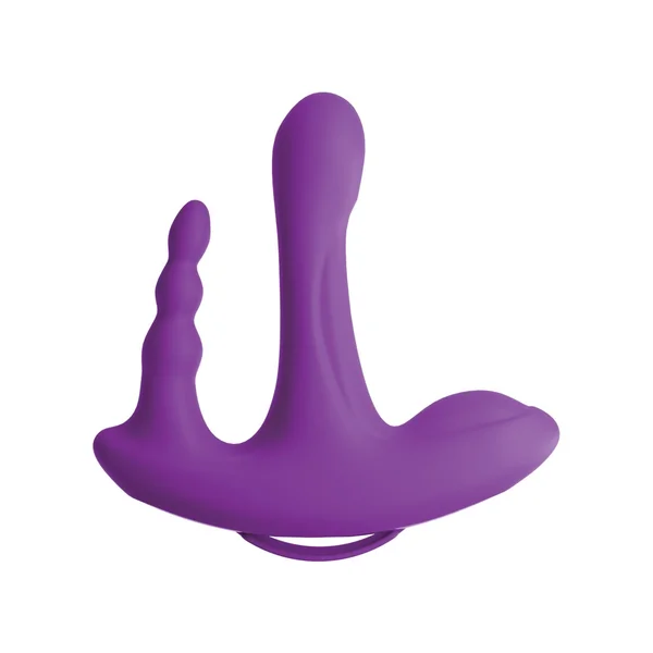 Threesome Rock n' Ride Silicone Vibrator - Purple — image 7 of 11