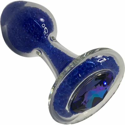 Sparkle Blue Glass Butt Plug By Crystal Delights