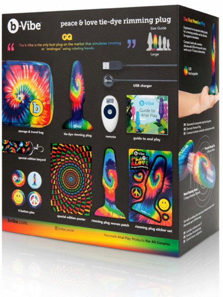 Peace & Love Tie Dye Rimming Plug - B Vibe