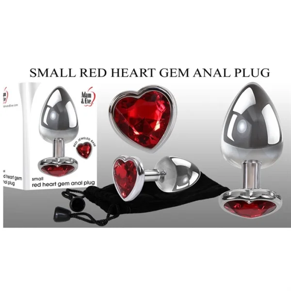 Adam & Eve Small Red Heart Gem Anal Plug
