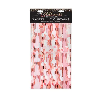 Glitterati Penis Foil Curtain Rose Gold