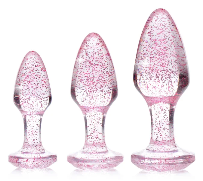 Anal Plug - Glitter Gem Anal Plug Set - Pink