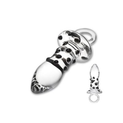 Glas Pacifier Glass Butt Plug Clear Os