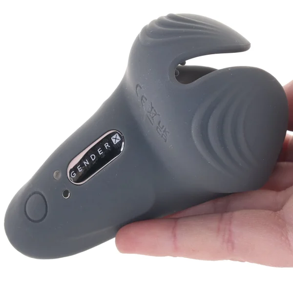 Gender X Undercarriage Rechargeable Silicone Waterproof Vibrating Cock Ring - Gray
