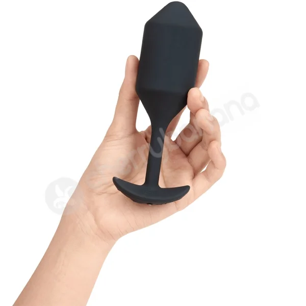 B-Vibe Vibrating Snug Plug XL 6.4" Black Weighted Silicone Butt Plug