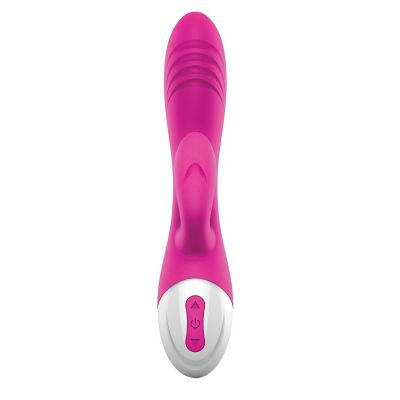 Playful Allure Rabbit Vibrator Pink and Chrome