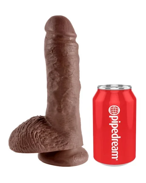 King Cock 8 Inch Suction Cup Dildo - Brown - 8 Inch