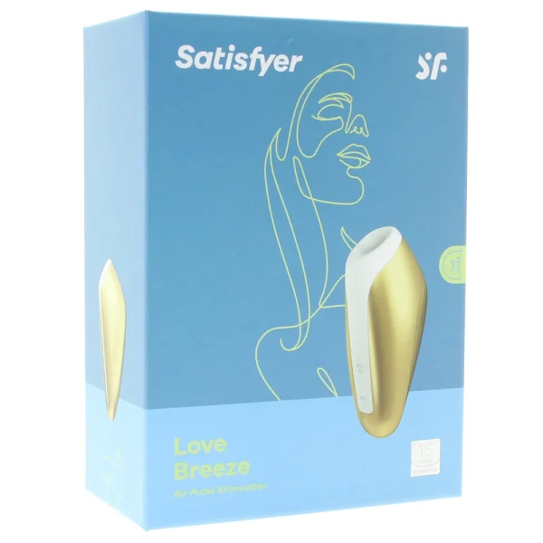 Satisfyer Love Breeze Pressure Wave Vibrating Rechargeable Waterproof Stimulator - Yellow