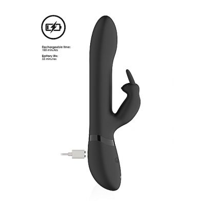 Vive Amoris Black 23 cm USB Rechargeable Rabbit Vibrator