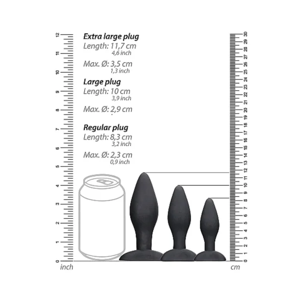 Ouch Apex Butt Plug Set Black — image 7 of 17
