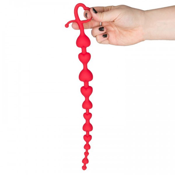 Bondara Heartbead Silicone Anal Beads – 13.5 Inch — image 4 of 5