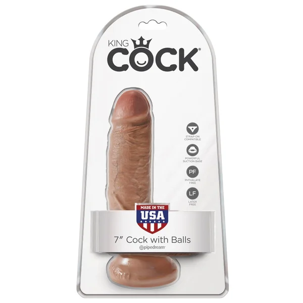 King Cock  7" Cock With Balls - Tan — image 10 of 12