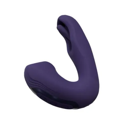 G Spot Vibrators Vive Yuna Rechargeable Dual Motor Airwave Vibrator With Innovative G spot Flapping Stimulator Purple