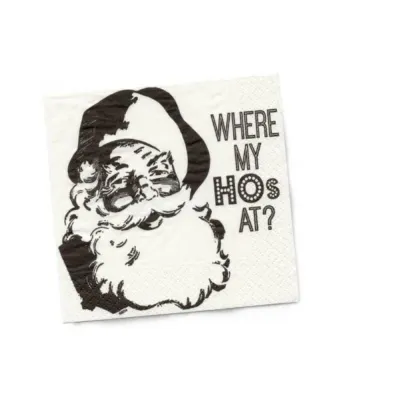 Games Novelty Twisted Wares Where My Hos At Napkins 20 pack