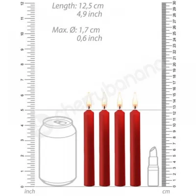 Ouch Teasing Red Paraffin Wax BDSM Candles 4 Pack