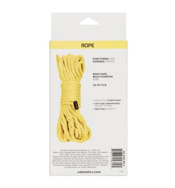 Boundless Rope by CalExotics 32.75' - Yellow