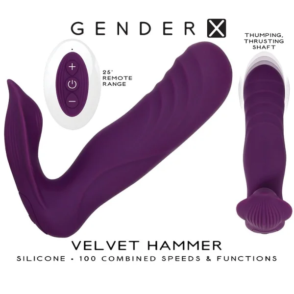 Velvet Hammer - Thrusting Plug Vibrator with Remote Control