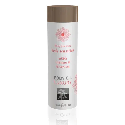 Shiatsu Luxury Body Oil Edible Hibiscus And Green Tea 75ml Oil Based