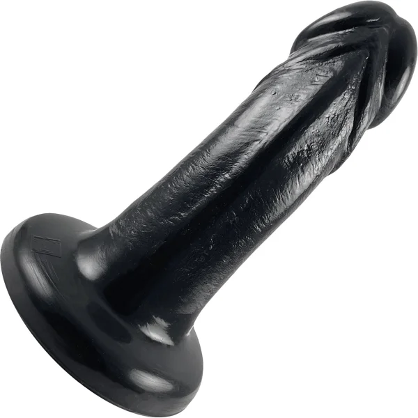 Medium Realistic Bent Silicone Dildo By Vixen - Black