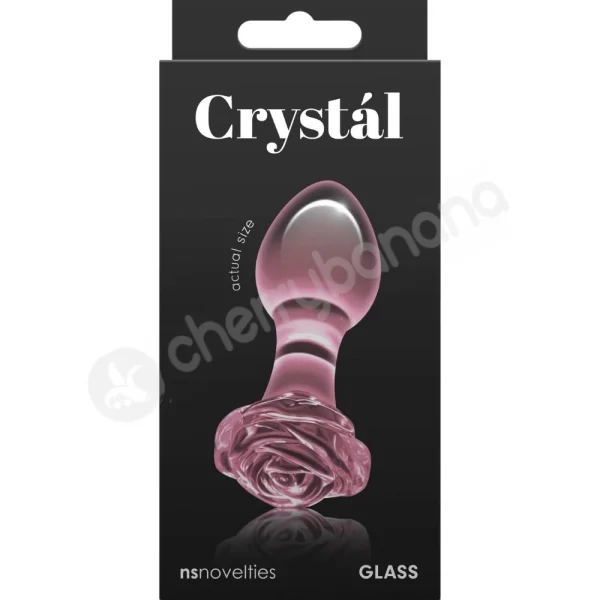 Crystal Rose Pink Glass 2.8" Butt Plug