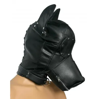 Ultimate Leather Dog Hood Black