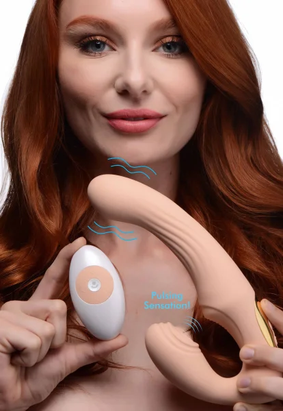 15x U-Pulse - Pulse and Vibe Strapless Strap-on  With Remote - Blush