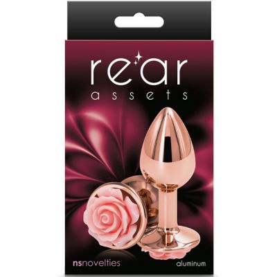 Small Pink Rose Metal Butt Plug