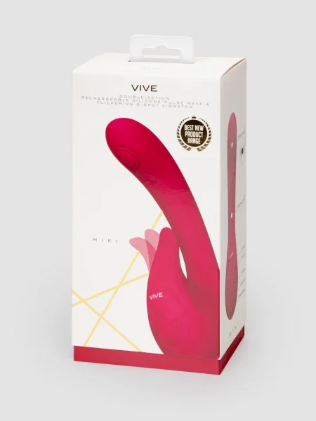 Vive MIKI Rechargeable Pulsing and Flickering Silicone Rabbit Vibrator