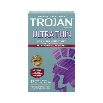 Trojan Ultra Thin Armor Spermicidal 12 Pack 12