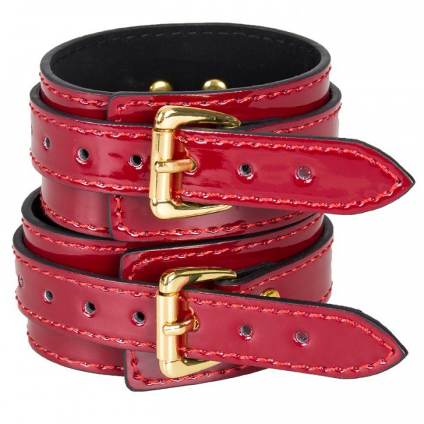 Bondara Inmate Patent Red Faux Leather Handcuffs — image 4 of 4