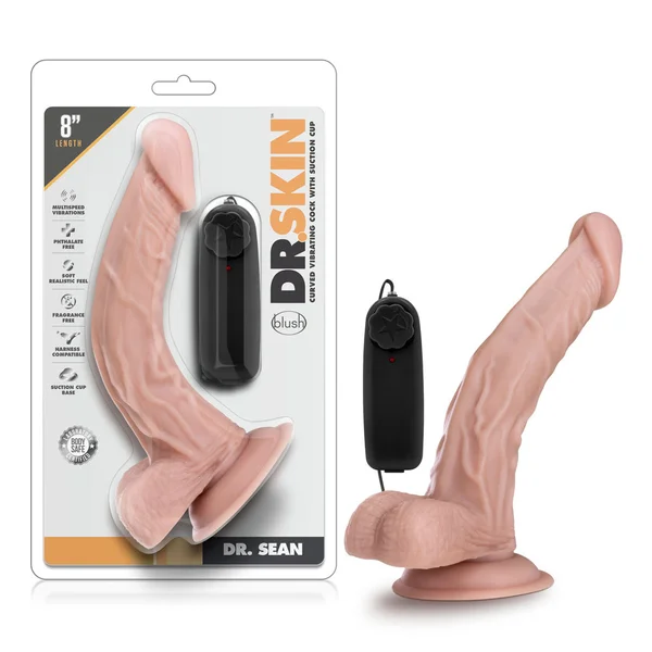 Dr. Skin - Dr. Sean - 8 Inch Vibrating Cock With  Suction Cup - Vanilla — image 6 of 7