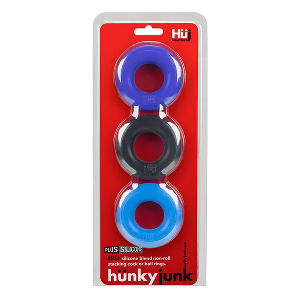 Hunkyjunk Huj3 C-Ring 3 Pk - Blue - Multi — image 7 of 10