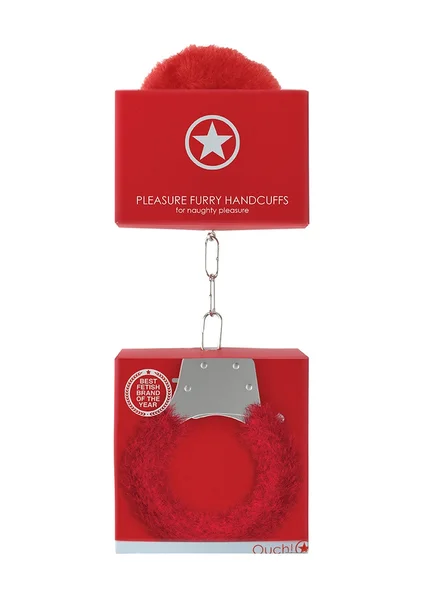 Pleasure Handcuffs Furry - Red — image 8 of 8