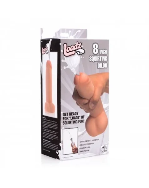 8 Inch Realistic Dual Density Squirting Dildo - Flesh - 8 Inch