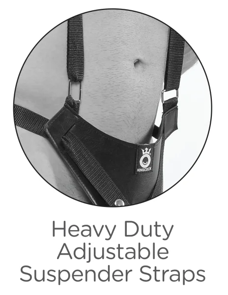 King Cock 11" Two Cocks One Hole Hollow Strap-on  Suspender System - Flesh
